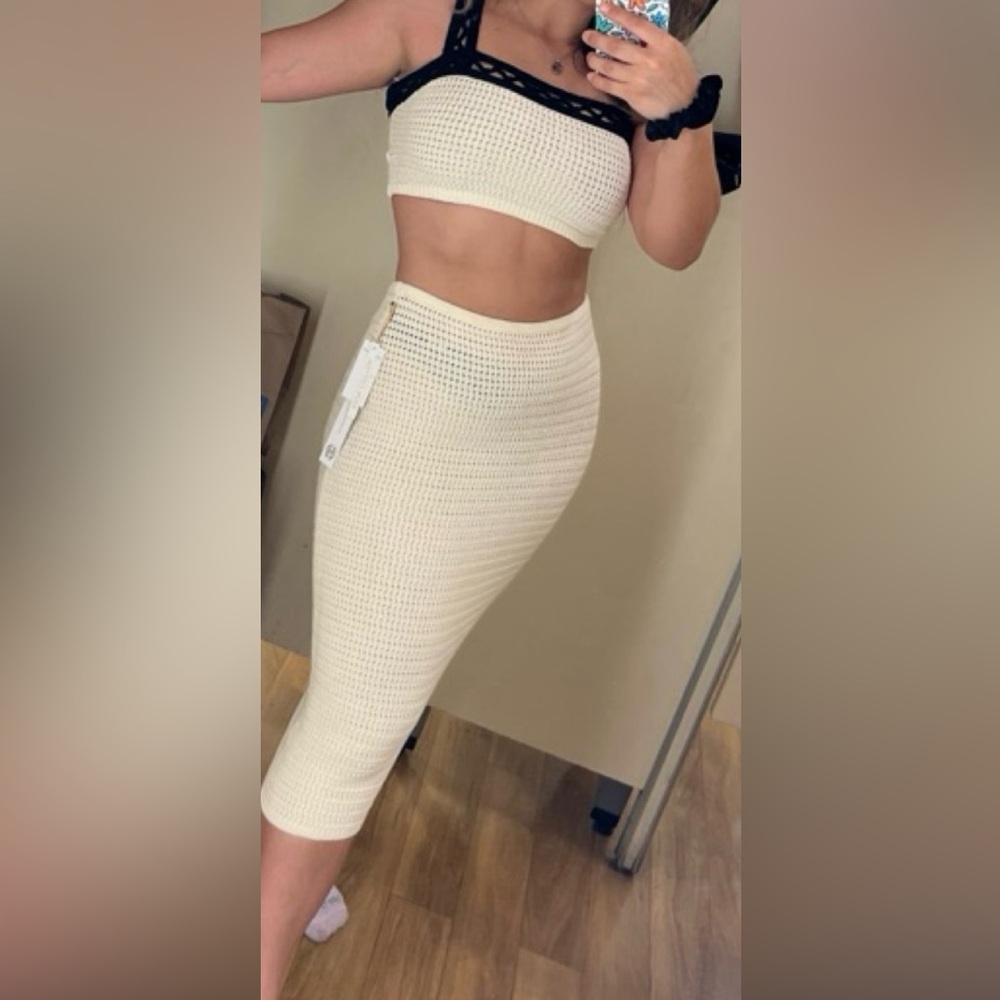 NWT House of Harlow 1960 Crochet Two-Piece Set